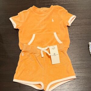 Polo Ralph Lauren Orange Terry Cloth Kids Set